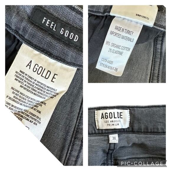 Agolde Sophie High Rise Distressed Crop Jeans in Washed Black Grey Size 30 - Picture 8 of 10